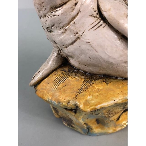 181 - Studio Art pottery, study of a seal pup on a rock signed D.C 2017 No2 to edge of base  approximately... 