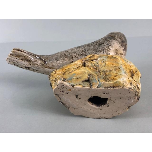 181 - Studio Art pottery, study of a seal pup on a rock signed D.C 2017 No2 to edge of base  approximately... 