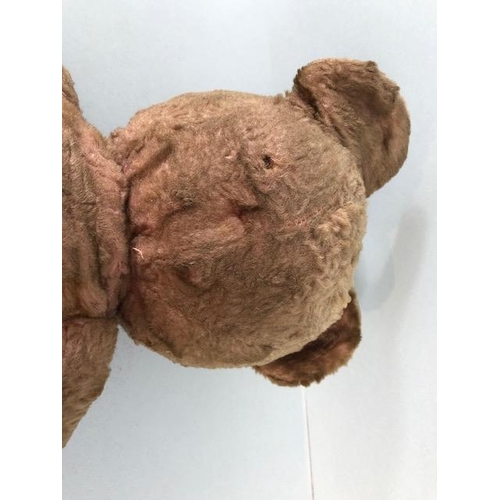 186A - Vintage teddy bear, Pre War Chad Valley style Pink plush Bear, Shaved Muzzle with stitched nose  Kap... 