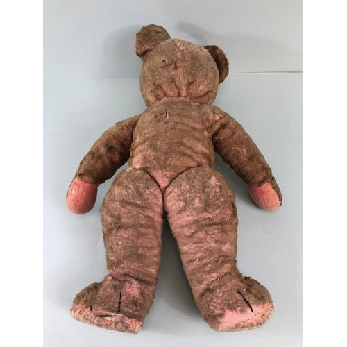 186A - Vintage teddy bear, Pre War Chad Valley style Pink plush Bear, Shaved Muzzle with stitched nose  Kap... 