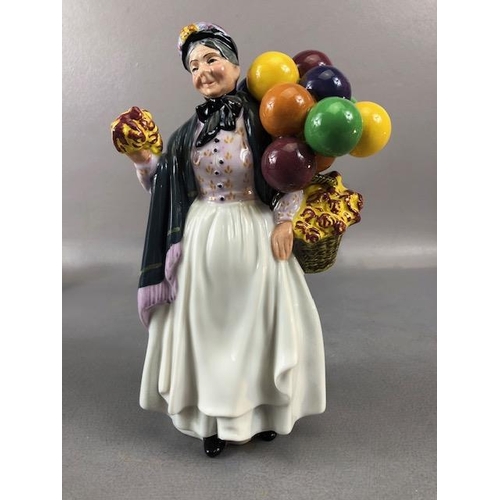 193 - Royal Doulton Figures, 2218 Balloon Girl, Biddy Penny Farthing 1843, Balloon Boy,2934, A.F, Balloon ... 