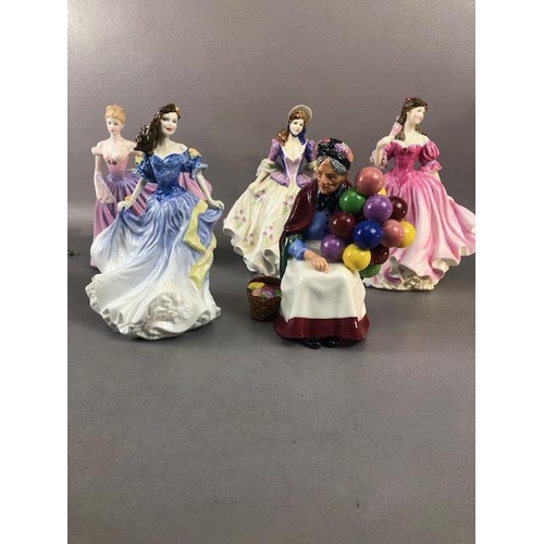 196 - Royal Doulton figures, 5 figurines with certificates and boxes, Rebecca 4041 1998, Lauren 3975 1999,... 