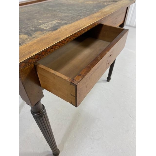 220 - Antique furniture, Early 20th century writing desk, leather inlaid top with 2 drawers under, top wit... 