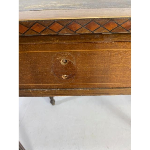 220 - Antique furniture, Early 20th century writing desk, leather inlaid top with 2 drawers under, top wit... 