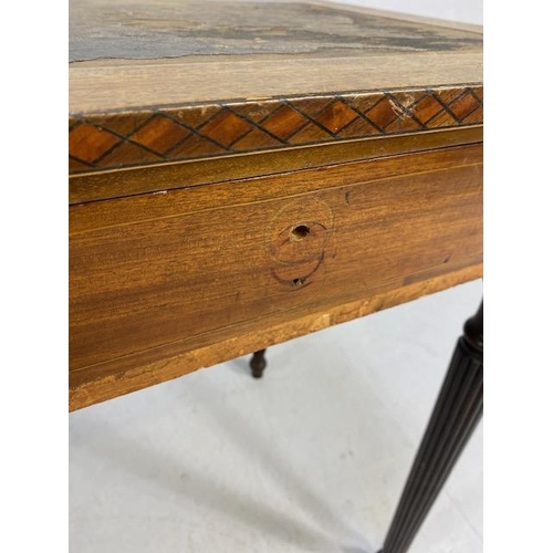 220 - Antique furniture, Early 20th century writing desk, leather inlaid top with 2 drawers under, top wit... 