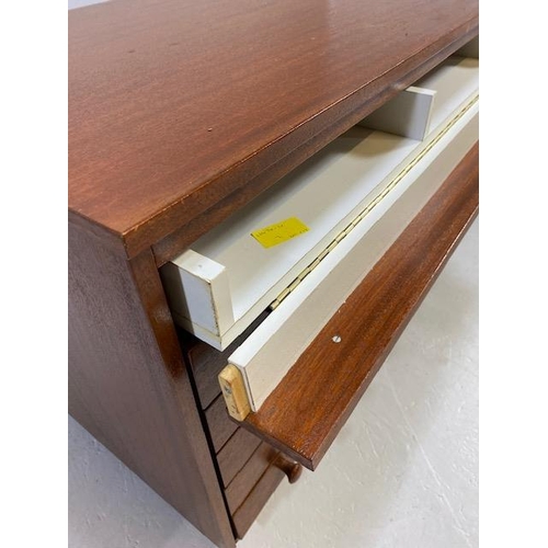 229 - Modern furniture, chest of small office architect or artist drawers, run of 6 drawers with drop down... 