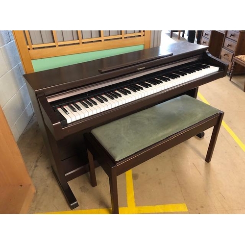 235 - Technics Digital Piano SX-PX224M in simulated dark cherry finish and matching stool, The Virtuoso of... 