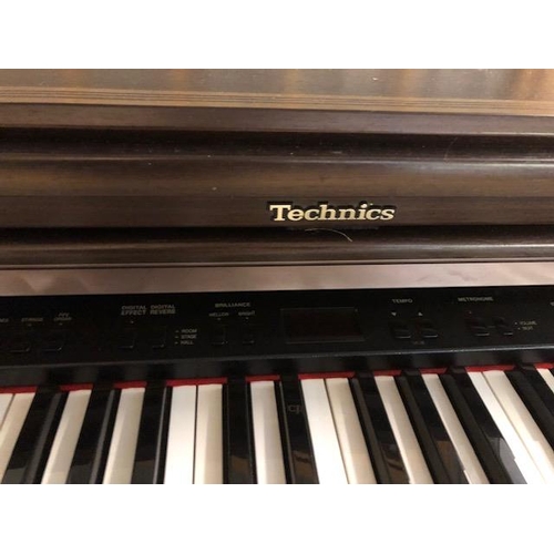 235 - Technics Digital Piano SX-PX224M in simulated dark cherry finish and matching stool, The Virtuoso of... 