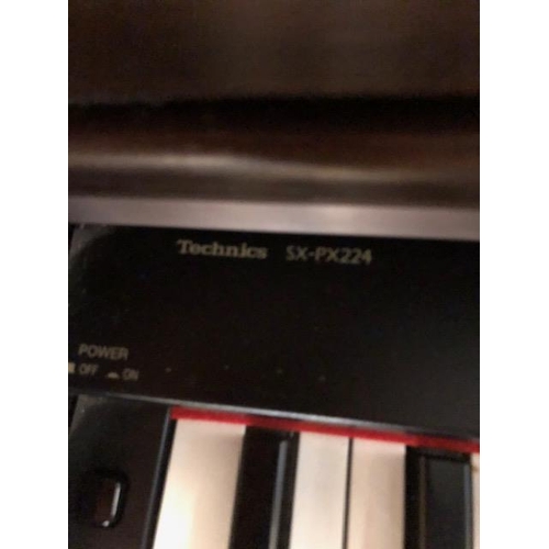 235 - Technics Digital Piano SX-PX224M in simulated dark cherry finish and matching stool, The Virtuoso of... 