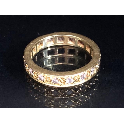 27A - Diamond set yellow metal full eternity ring (18) set with diamonds, in a classical design approximat... 