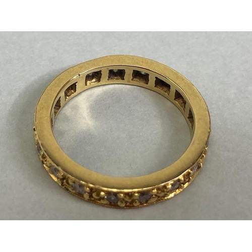 27A - Diamond set yellow metal full eternity ring (18) set with diamonds, in a classical design approximat... 