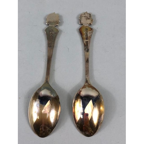 29 - Hallmarked silver royal and coronation spoons, three pairs of boxed silver spoons (6)