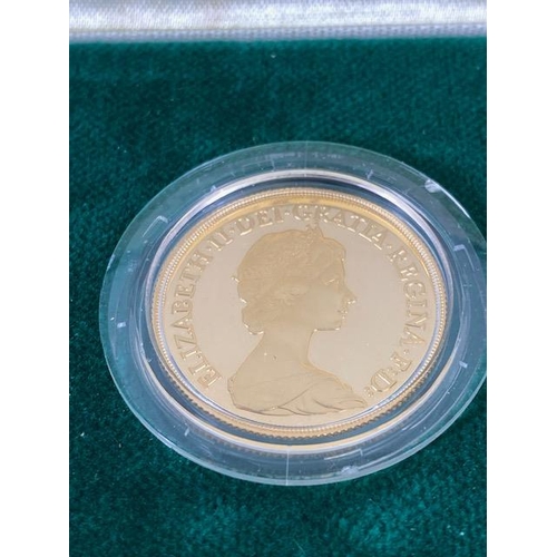 30 - Elizabeth II UK gold proof set of coins 1980, comprising £5, £2, Sovereign and half Sovereign in a R... 