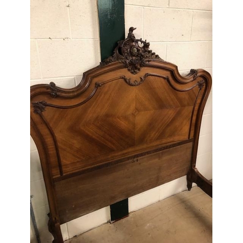 309 - Antique /vintage furniture, Continental carved wood double bed frame comprising of head board, foot ... 