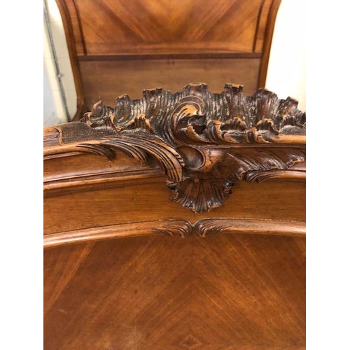 309 - Antique /vintage furniture, Continental carved wood double bed frame comprising of head board, foot ... 