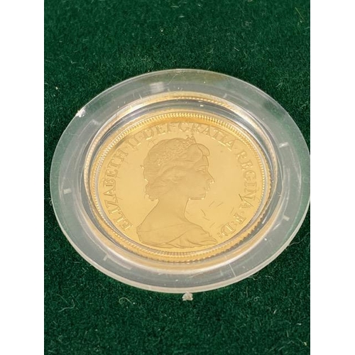 31 - 1980 UK gold proof sovereign coin, in original box with certificate and original shipping cardboard ... 