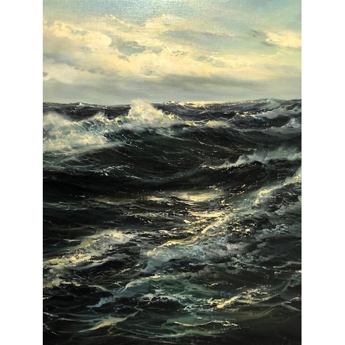 310 - ENDRE VON DERERA (Hungarian b.1903), oil on canvas of a seascape, signed lower left, approx 70cm x 1... 