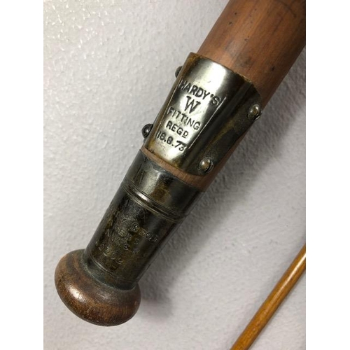 314 - Angling interest , Hardy's Bros 1873 patent fly fishing Rod No 68202 4 section cane rod in original ... 