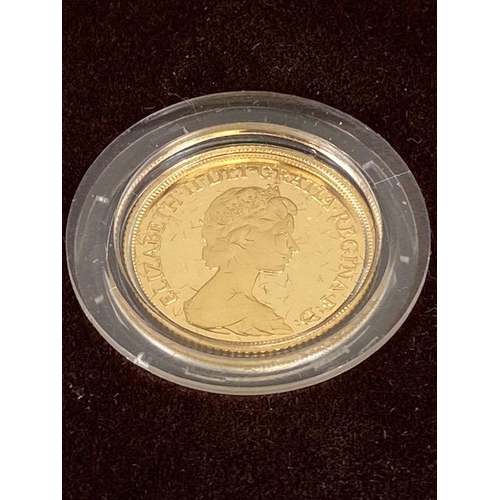 34 - 1981 UK gold proof sovereign coin, in original box with certificate and original shipping cardboard ... 