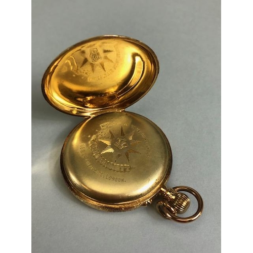 36A - Victorian 18ct yellow gold fob watch, the beautifully engraved case set with a fruit decorated dial ... 