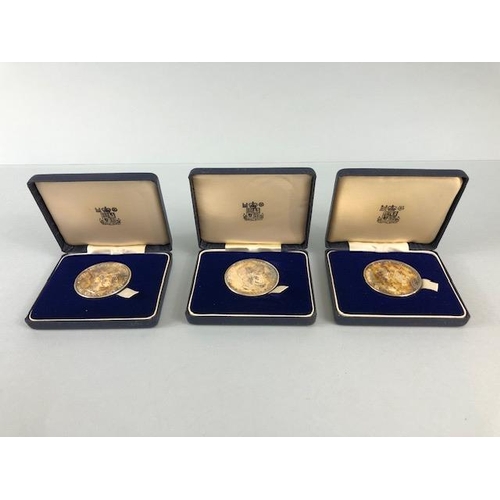 37 - Three Prince of Wales silver investiture medals with cases and original outer boxes (3)