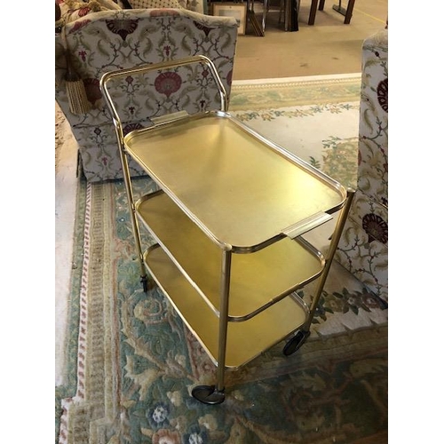 383 - Mid century tea/ gin trolley with detachable tray