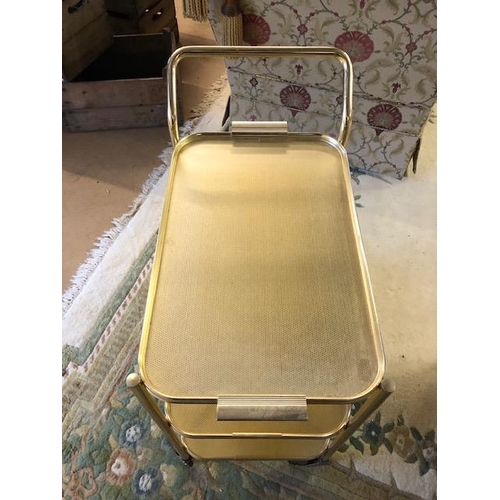 383 - Mid century tea/ gin trolley with detachable tray