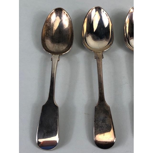 39 - Four Silver hallmarked dessert spoons hallmarked for Exeter by maker John Stone approx 17cm in lengt... 