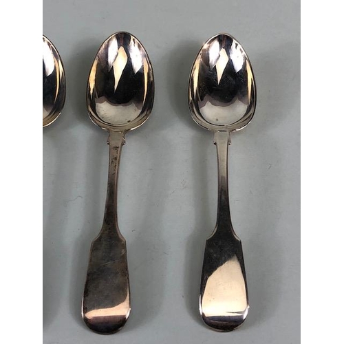 39 - Four Silver hallmarked dessert spoons hallmarked for Exeter by maker John Stone approx 17cm in lengt... 