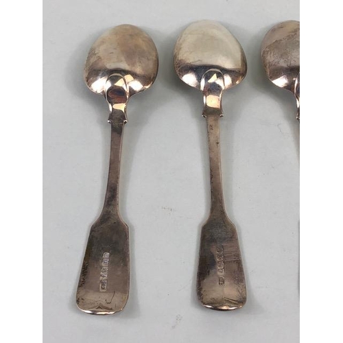 39 - Four Silver hallmarked dessert spoons hallmarked for Exeter by maker John Stone approx 17cm in lengt... 