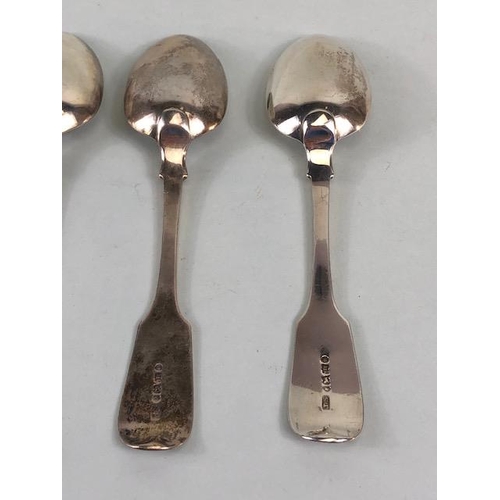 39 - Four Silver hallmarked dessert spoons hallmarked for Exeter by maker John Stone approx 17cm in lengt... 