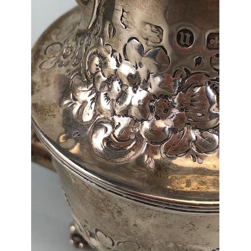 40 - Antique English Hallmarked Silver Birmingham 1887 (date letter upside down) Chocolate pot, repose de... 