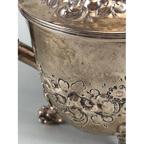 40 - Antique English Hallmarked Silver Birmingham 1887 (date letter upside down) Chocolate pot, repose de... 