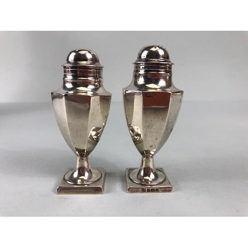 43 - Antique English Hallmarked silver, Two Neo classical urn shaped pounces, each approximately 9cm high... 