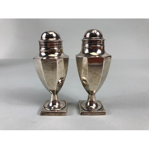 43 - Antique English Hallmarked silver, Two Neo classical urn shaped pounces, each approximately 9cm high... 