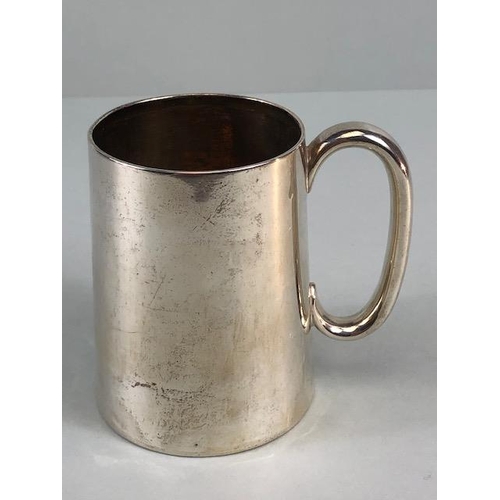 44 - Antique English hallmarked silver Tankard Birmingham 1887, initials engraved to front, approximately... 