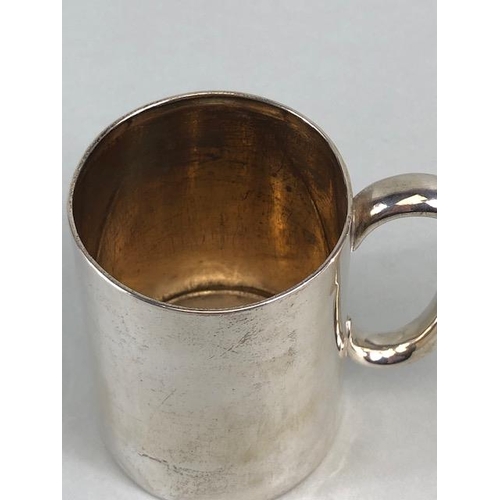 44 - Antique English hallmarked silver Tankard Birmingham 1887, initials engraved to front, approximately... 