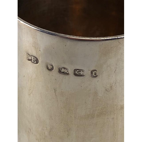 44 - Antique English hallmarked silver Tankard Birmingham 1887, initials engraved to front, approximately... 