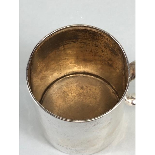 44 - Antique English hallmarked silver Tankard Birmingham 1887, initials engraved to front, approximately... 