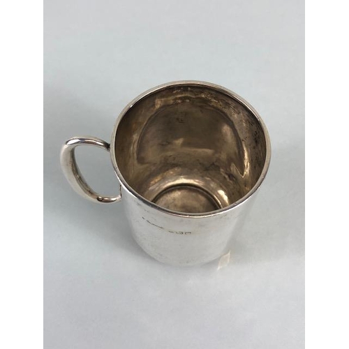 45 - Antique English silver hallmarked for Birmingham, two small tankards the larger approximately 69.71 ... 