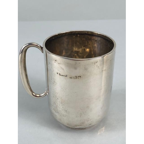 45 - Antique English silver hallmarked for Birmingham, two small tankards the larger approximately 69.71 ... 