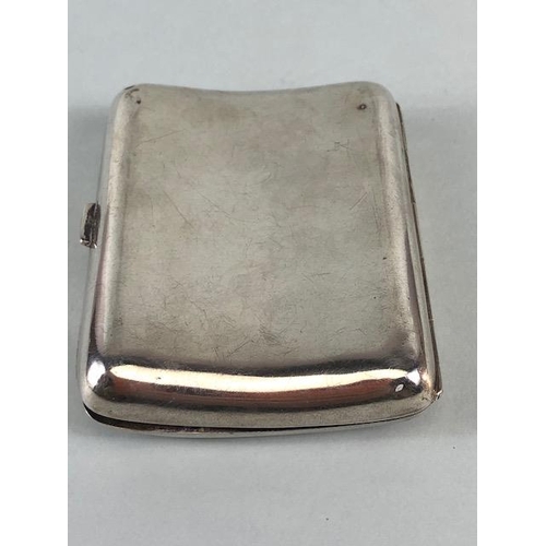 47 - English hallmarked silver, Two cigarette cases, one plain with engraved initials, A.F,  the other wi... 