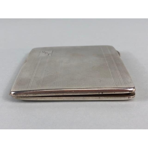 47 - English hallmarked silver, Two cigarette cases, one plain with engraved initials, A.F,  the other wi... 