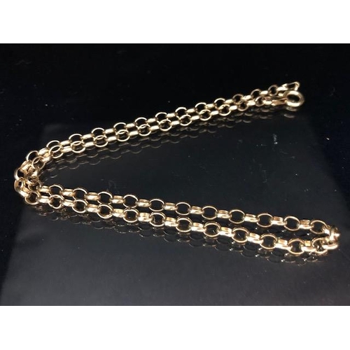 59 - 9ct circular linked Gold chain approx 38cm long and 3.6g