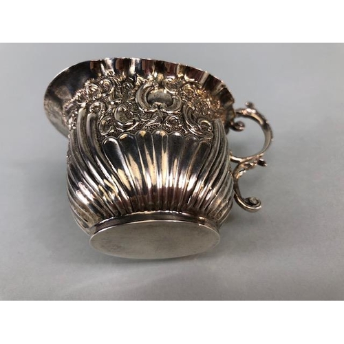 6 - Silver hallmarked creamer for Birmingham with gilt interior by maker Florence Warden approx 7cm tall