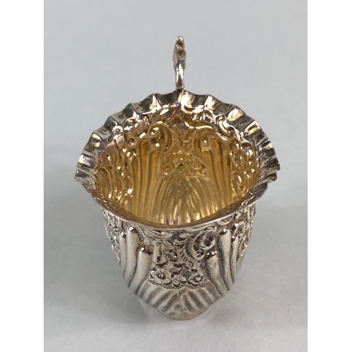 6 - Silver hallmarked creamer for Birmingham with gilt interior by maker Florence Warden approx 7cm tall