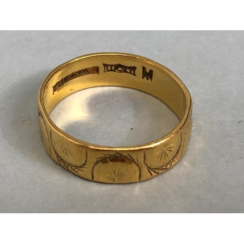 71a - 22ct gold band (marked 916) stamped 