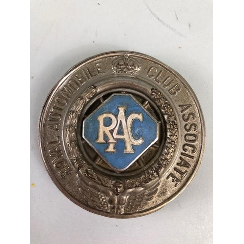 73 - Vintage automobilia Car badges, quantity of RAC grill and bar badges for cars and Motorcycles, from ... 