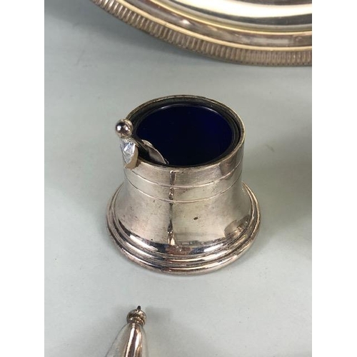 82 - Antique and modern Silver Plated Items, collection of items to include tankard, candle snuffer, napk... 