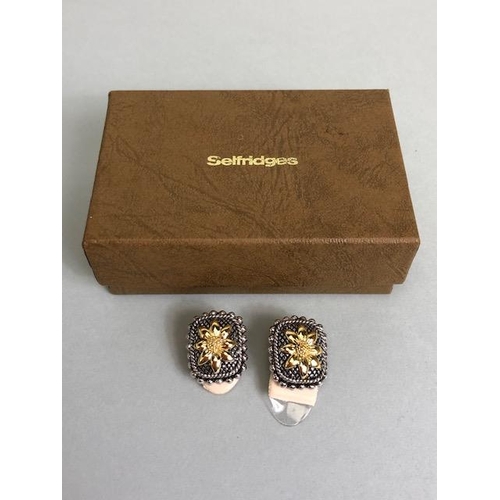 89A - Vintage and designer costume jewellery, Pair of Christian Dior clip on earrings in box with pad, a p... 